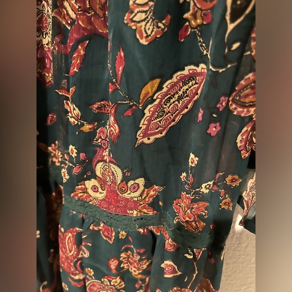 RUN THE WORLD PINE PAISLEY EMPIRE WAIST MIDI DRESS - Picture 10 of 13